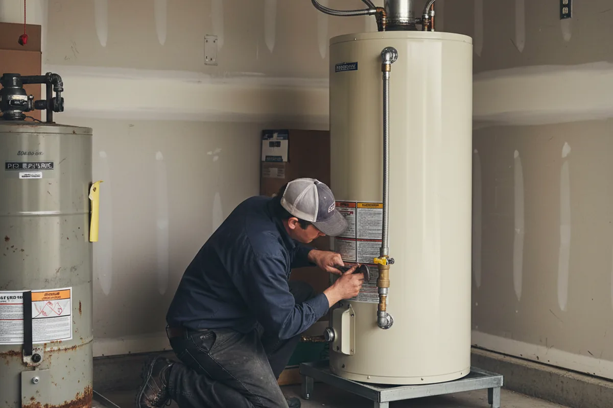 Water heater and shutoff valve replacement in Avalon